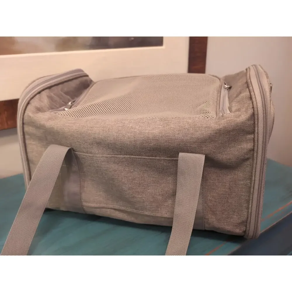 Very Nice Gray Dog Or Cat Carrier Travel 11x10x18